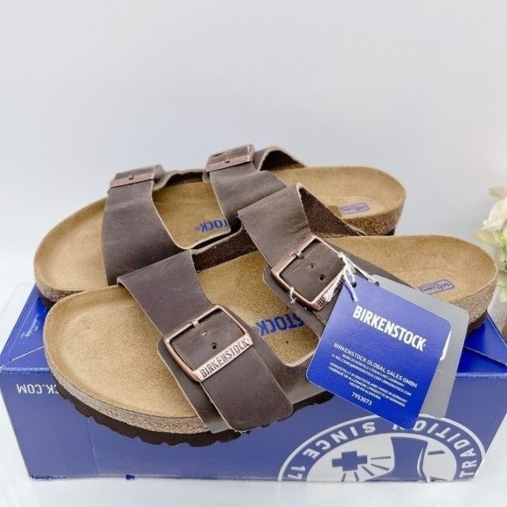 Birkenstock Arizona Soft Footbed Sandal Habana Oiled Nubuck 41 Womens US 10-10.5
